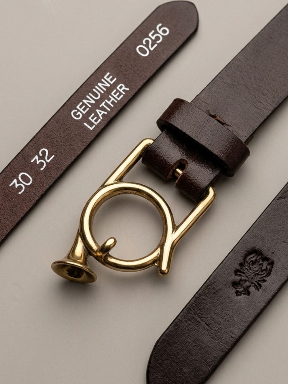 ​RARE 1970s Robert Louis Heritage Belt | Brass Bugle Buckle | Lion Crest